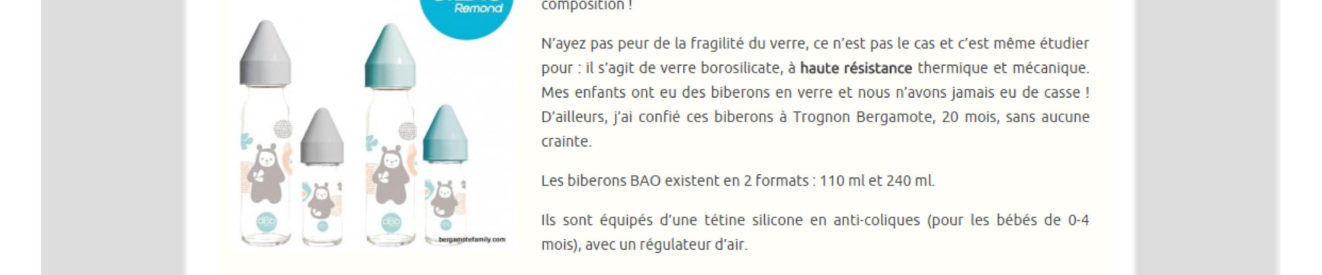 BIBERONS VERRE « BAO »