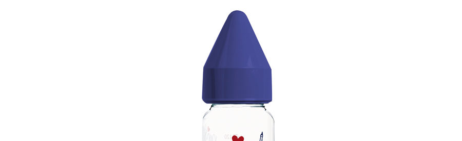 123831-“PARIS” GLASS BABY BOTTLE 4OZ – BLUE SYSTEM