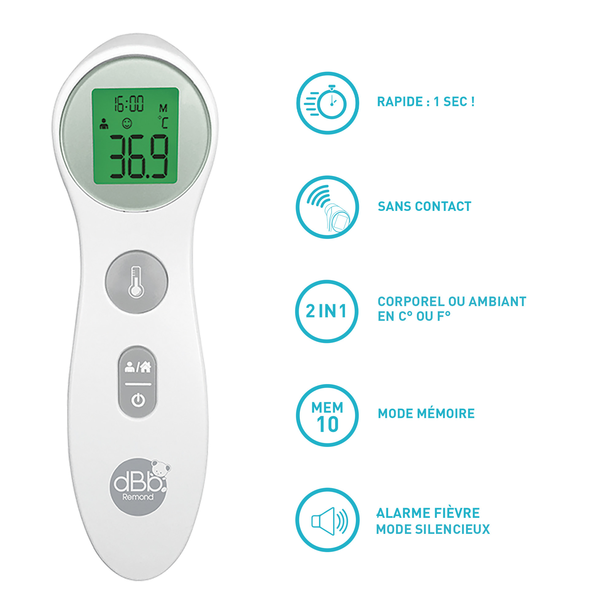 THERMOMÈTRE SANS CONTACT 2 EN 1